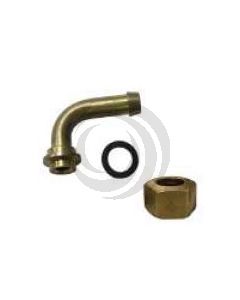 Kit Racor Curvo Bronce 3/8" Tuerca Hexagonal 1/2"