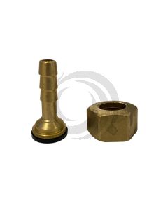 Racor Recto Bronce 8 mm Tuerca Hexagonal 1/2"