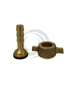 Racor Recto Bronce 8 mm Tuerca Aletas 1/2"