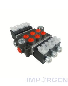 Valvula Oleohidraulica 12V (Solenoide) 3 Seccion 50 L 4/3 Centro Tandem