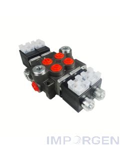 Valvula Oleohidraulica 12V (Solenoide) 2 Seccion 50 L 4/3 Centro Tandem