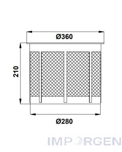 Canastillo Tapa Abatible D.468mm