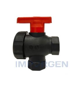 Valvula de Bola 3 Vias 1/2" Flujo continuo