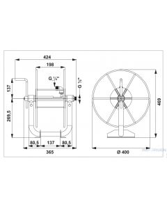 Enrollador (Carrete) Metalico Destorcedor  50 MTS